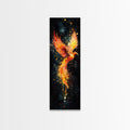 Radiant Phoenix in Flight Canvas Print, Framed Tall Wall Art, Unique Living Room Decor, Firebird Painting for Spiritual Art Lovers