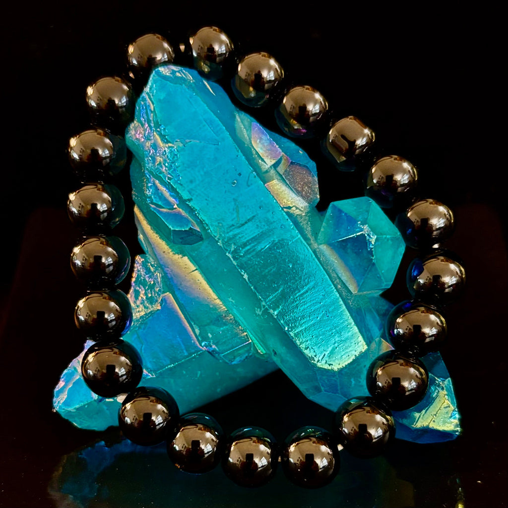 Black Onyx 8mm Reiki-Infused Protection & Grounding Bracelet (7.5” Medium Wrists)