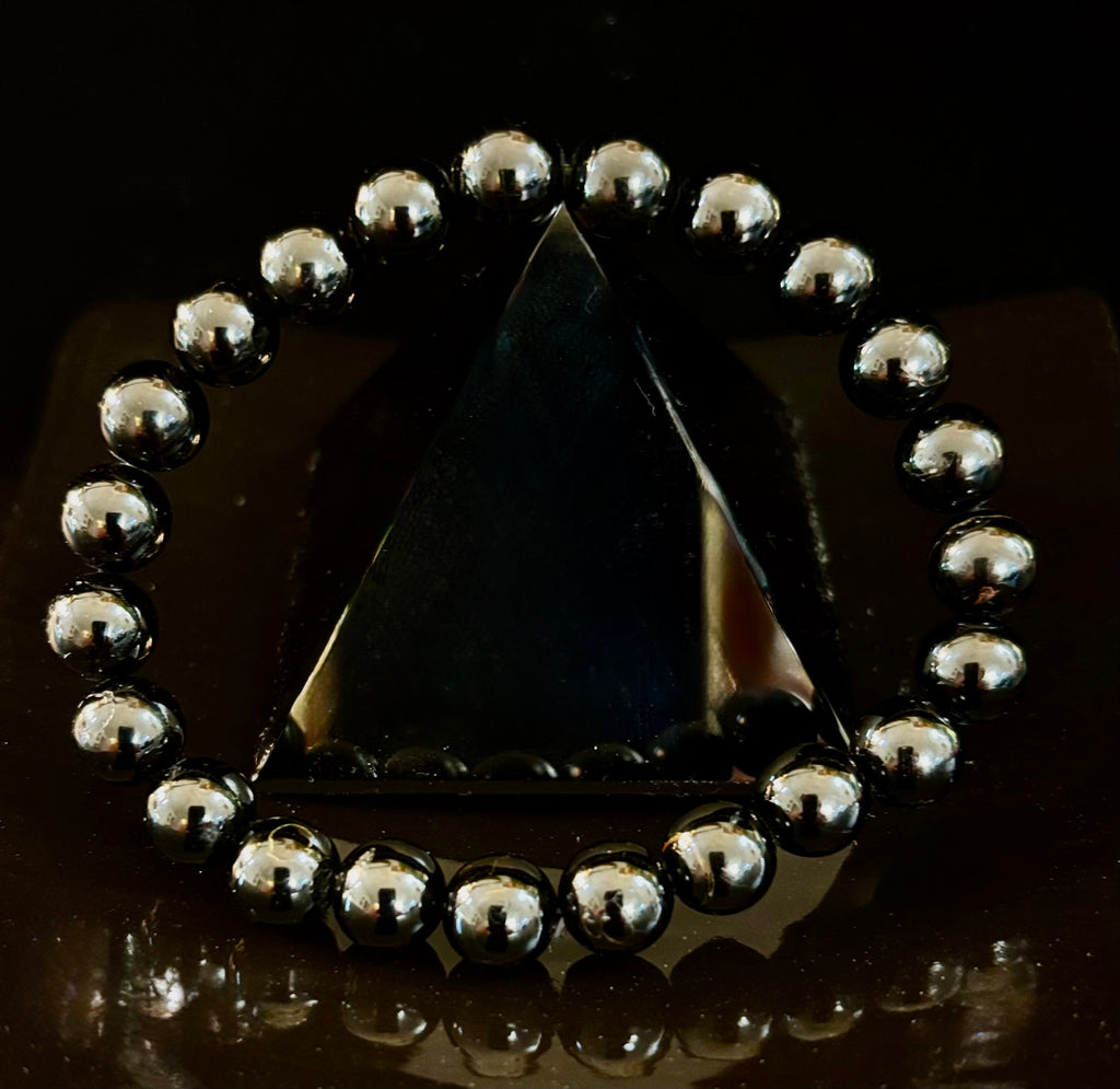 Black Tourmaline Bracelet – Protection, Grounding & Energy Shield (Medium to Large Wrists)