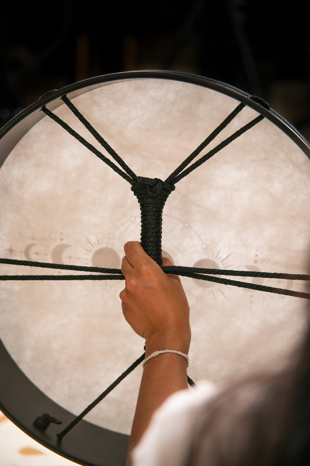 18" Ritual Drum, Moon Phases, True Feel Synthetic Head