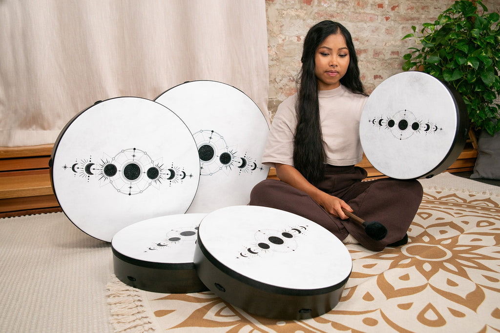 18" Ritual Drum, Moon Phases, True Feel Synthetic Head