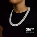 White Opal Medium Cuban Link Necklace – Acrylic Glass Chain for Y2K Fashion, Layering & Everyday Style
